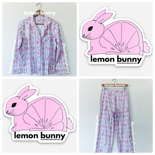 Roller Rabbit x LoveShackFancy Heirloom Monkey Long Sleeve Polo Pajamas in Pale Pink, Size S
