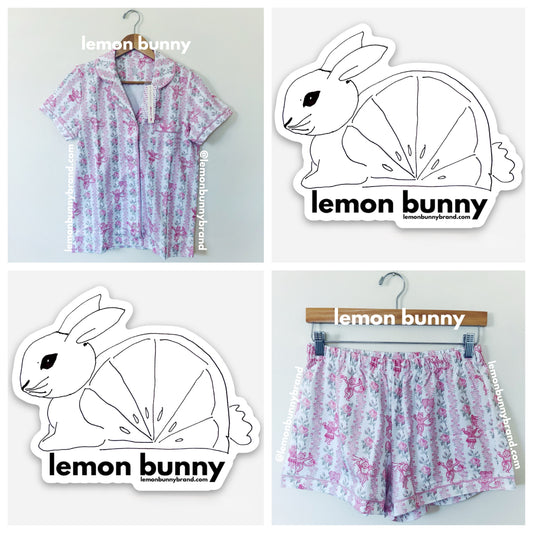 Roller Rabbit x LoveShackFancy Heirloom Monkey Polo Pajamas in Pale Pink, Size S