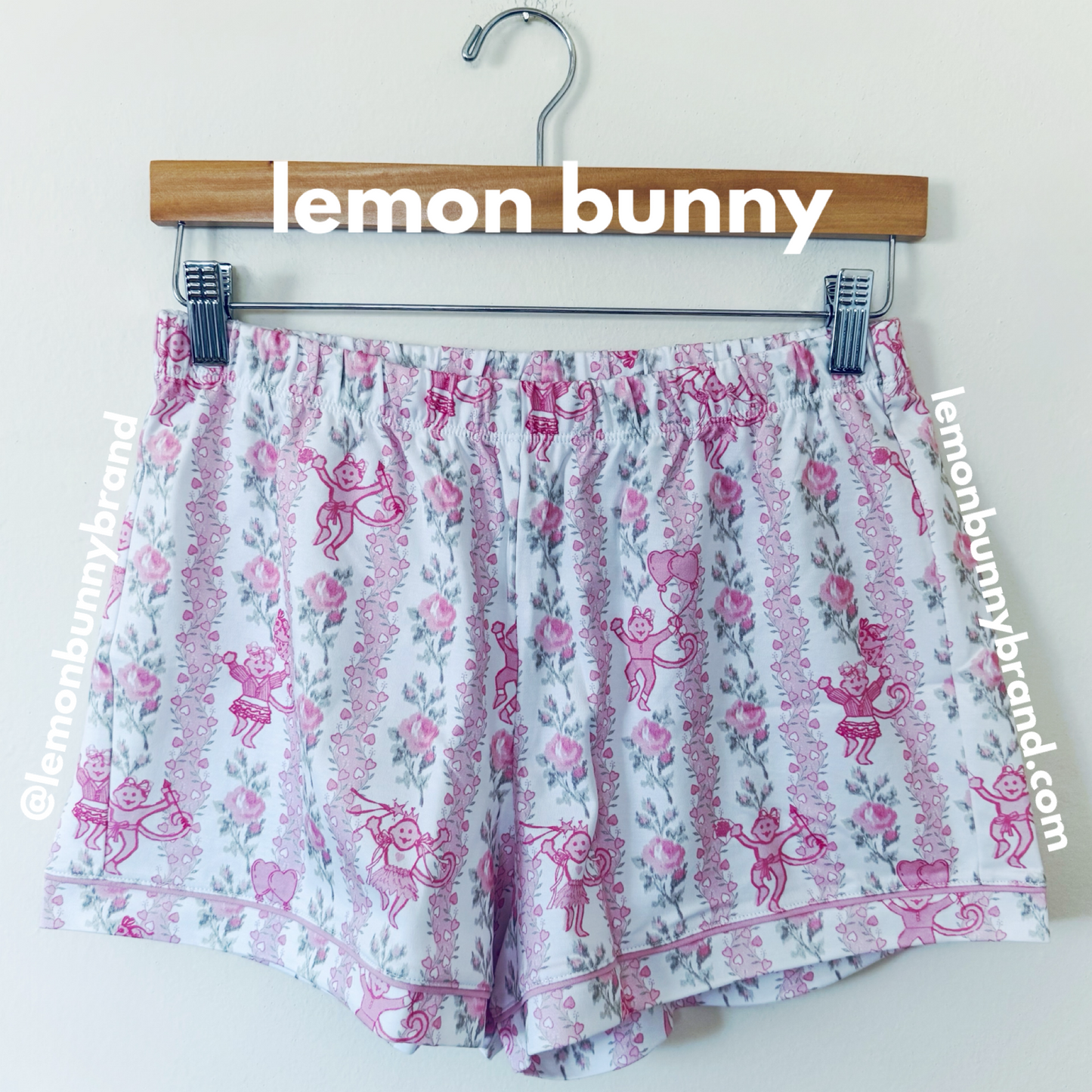 Roller Rabbit x LoveShackFancy Heirloom Monkey Polo Pajamas in Pale Pink, Size S