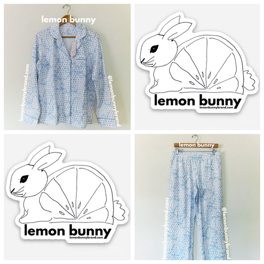 Roller Rabbit x LoveShackFancy Luna Bow Hearts Long Sleeve Polo Pajamas in Pale Blue, Size M