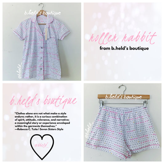 Roller Rabbit x Little Words Project Love & Letters Polo Pajamas in Pink, Size XS