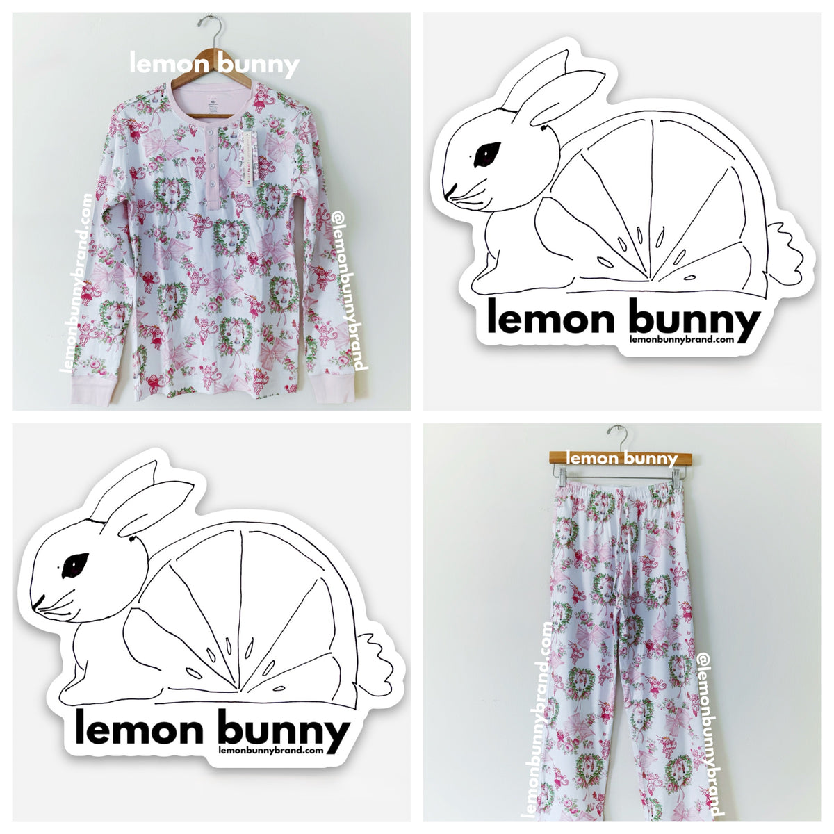Roller Rabbit x LoveShackFancy Men’s Merry Monkey Beaux Spencer Pajamas in Holiday Pink, Size XS