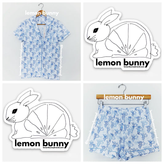 Roller Rabbit x LoveShackFancy Pastiche De Monkey Polo Pajamas in Blue, Size XS