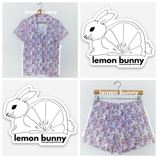 Roller Rabbit x LoveShackFancy Preppy Patchwork Polo Pajamas in Lilac Blush, Size S