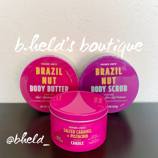 Trader Joe’s Special Bundle Trio of Brazil Nut Body Butter, Scrub, & Candle
