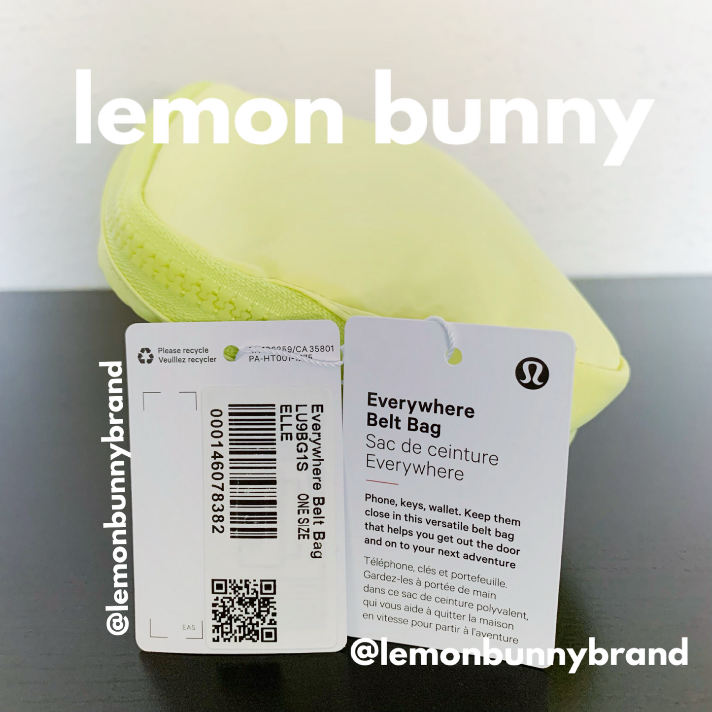lululemon belt bag electric lemon lemon bunny Curated Bundle: 2 lululemon Everywhere Belt Bags in Elect