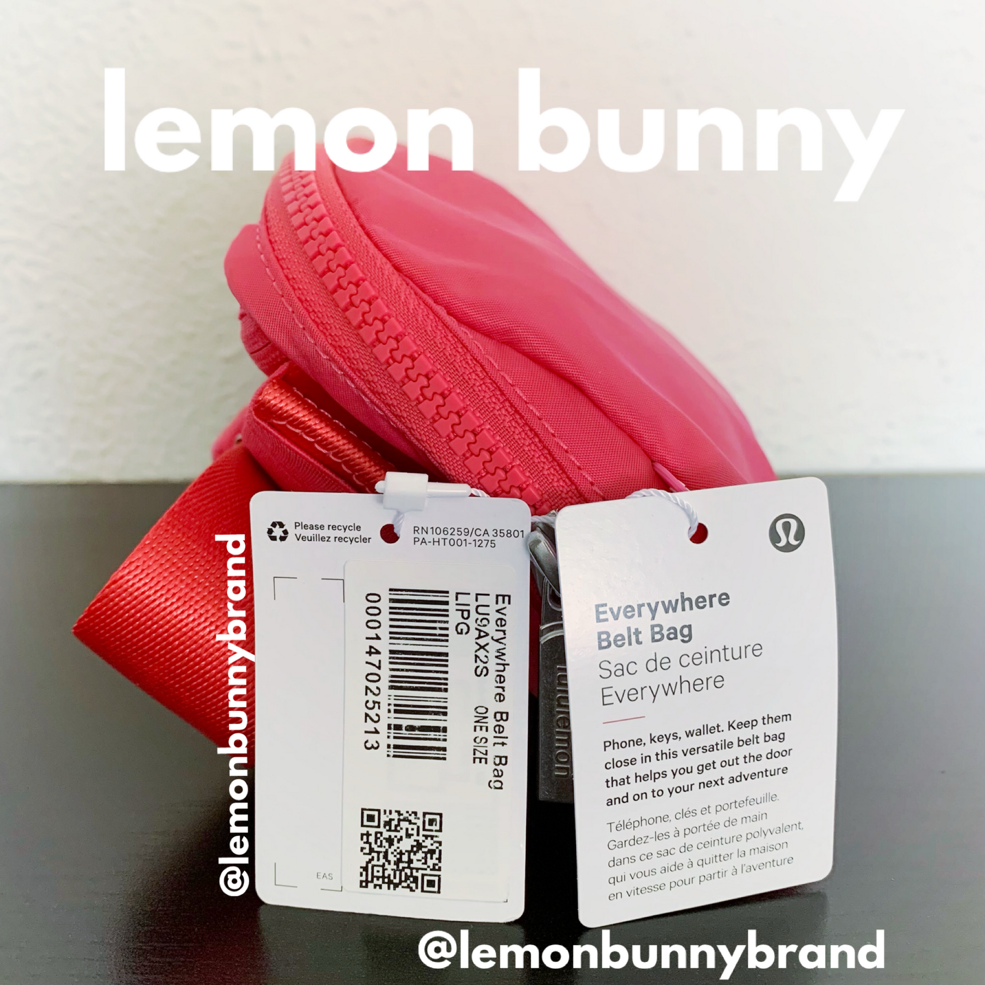 lipgloss belt bag lululemon lemon bunny Curated Bundle: 2 lululemon Everywhere Belt Bags in Sonic