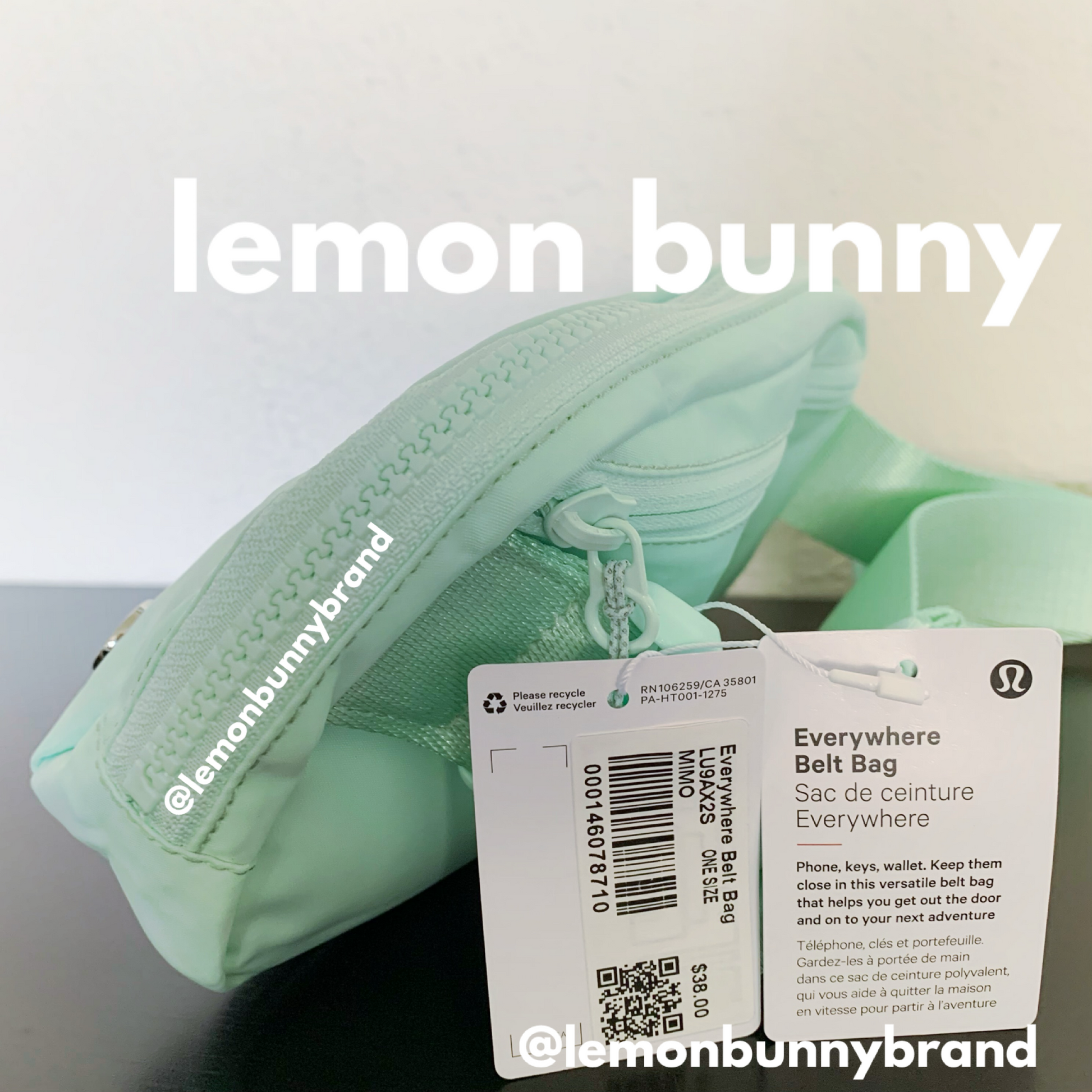 lululemon Everywhere Belt Bag (1 L) in Mint Moment, One Size lemon bunny lululemon Everywhere Belt Bag (1 L) in Mint Moment, One Size lemon bunny