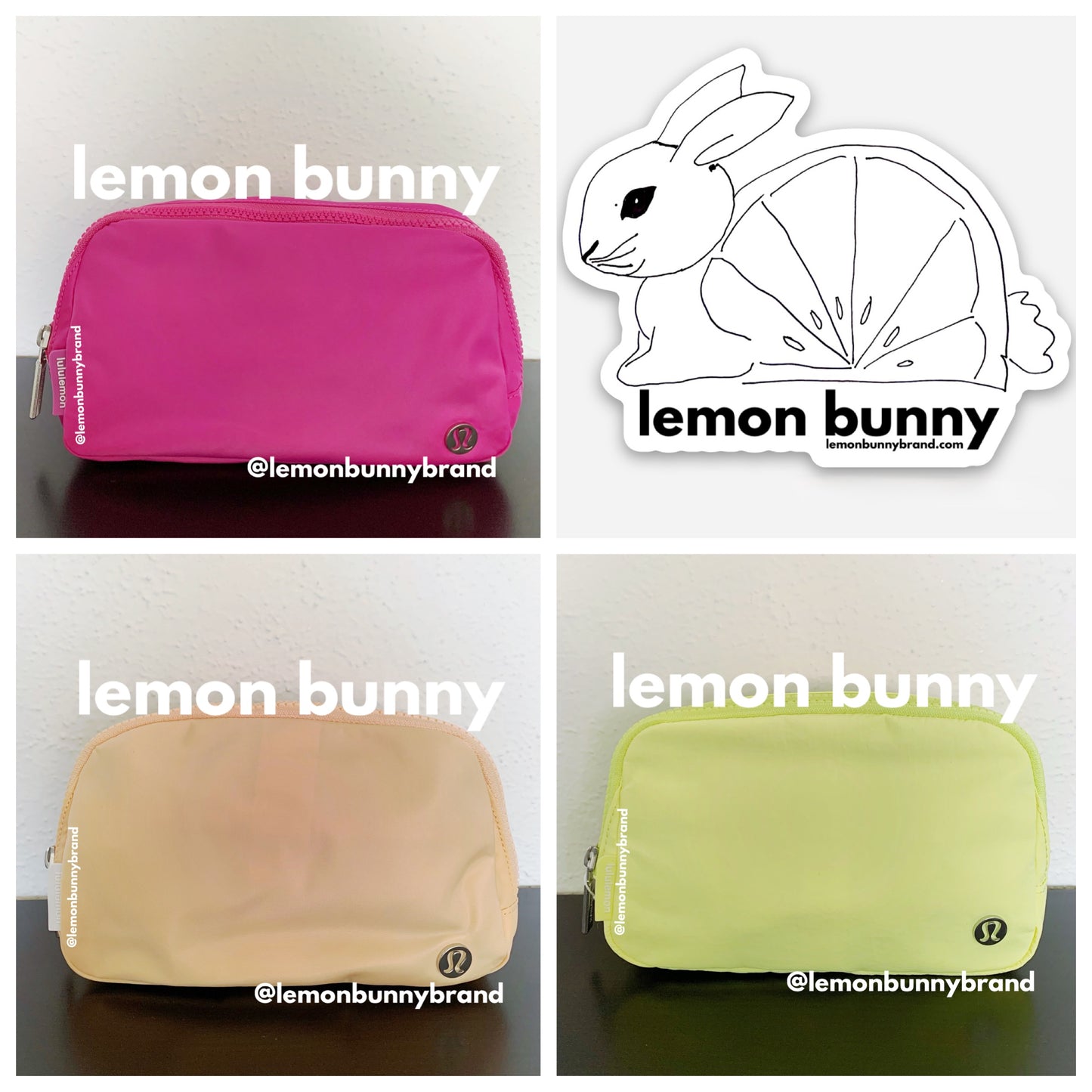 *lemon bunny Curated Bundle: 3 lululemon Everywhere Belt Bags in Ombré Pink Orange Yellow