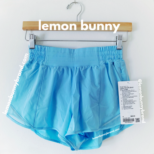 lululemon Hotty Hot High-Rise Lined Short 2.5" in Blue Chill, Size 4