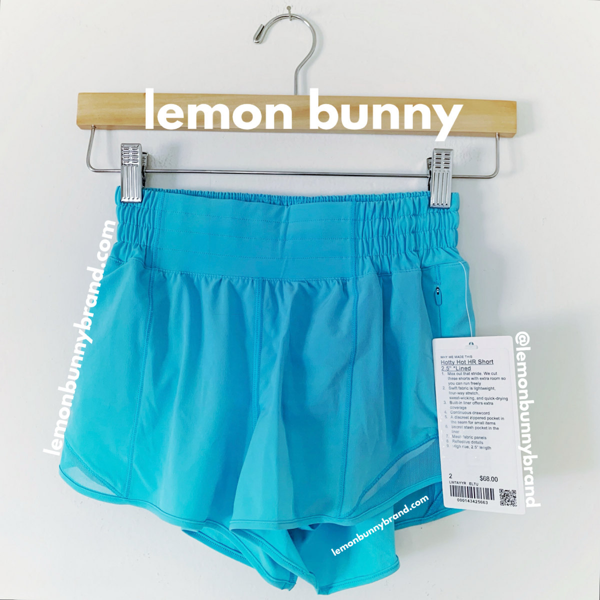 lululemon Hotty Hot High-Rise Lined Short 2.5" in Electric Turquoise, Size 2