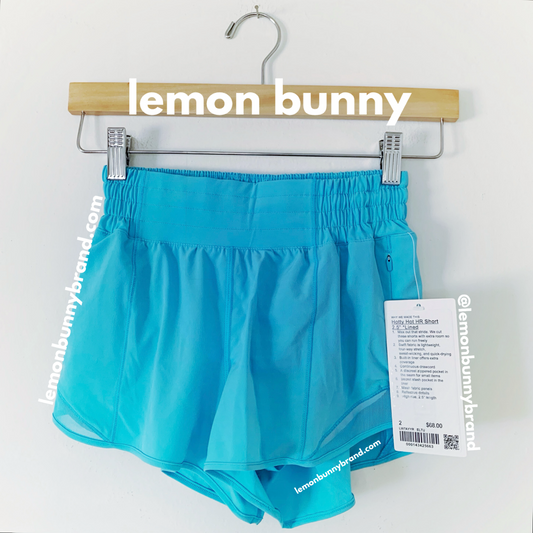 lululemon Hotty Hot High-Rise Lined Short 2.5" in Electric Turquoise, Size 2