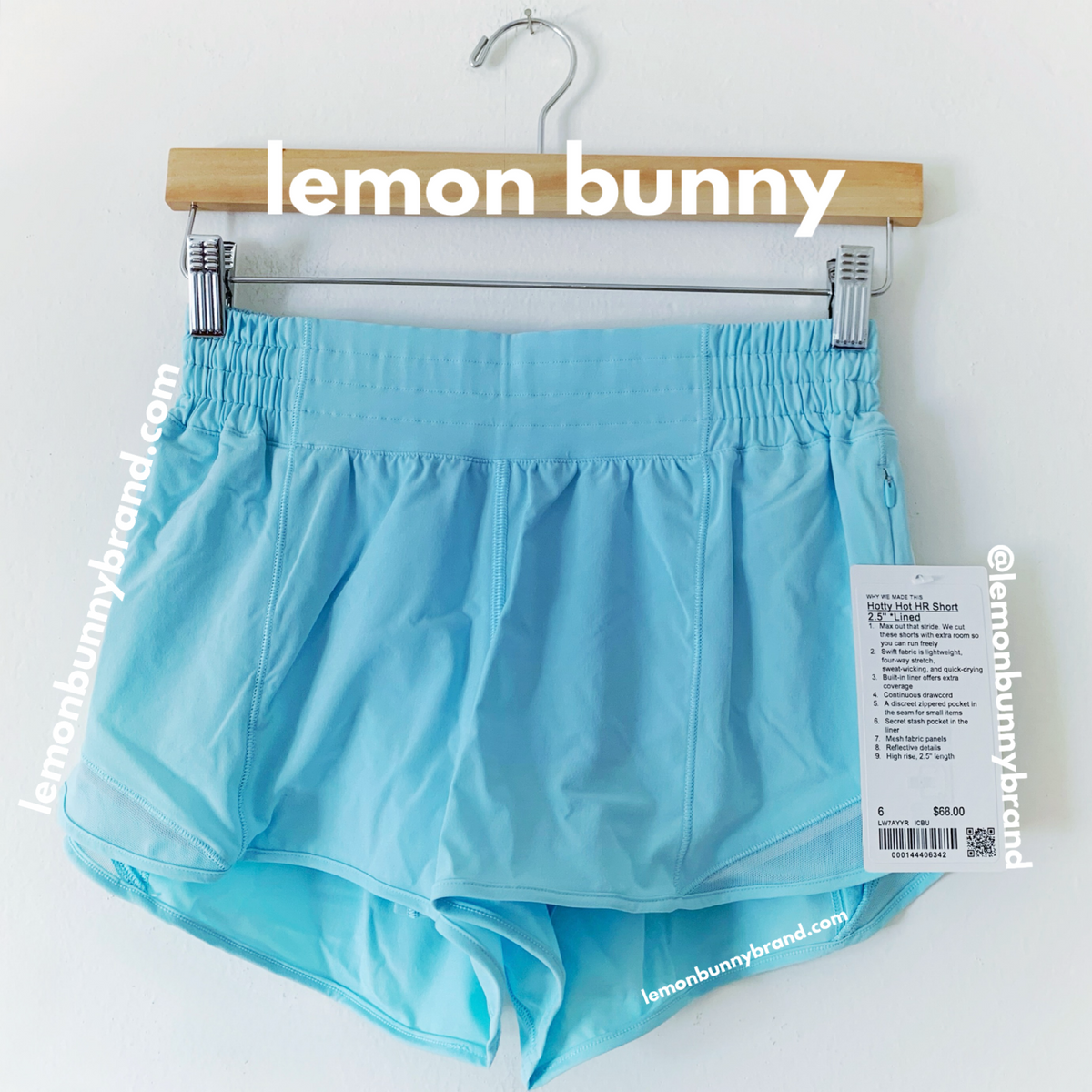 lululemon Hotty Hot High-Rise Lined Short 2.5" in Icing Blue, Size 6