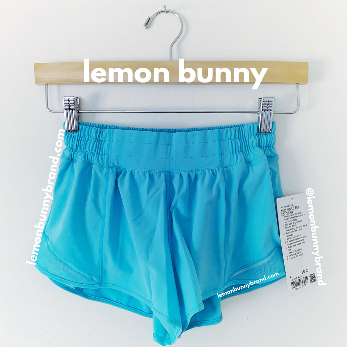 lululemon Hotty Hot Low-Rise Lined Short 2.5" in Electric Turquoise, Size 4