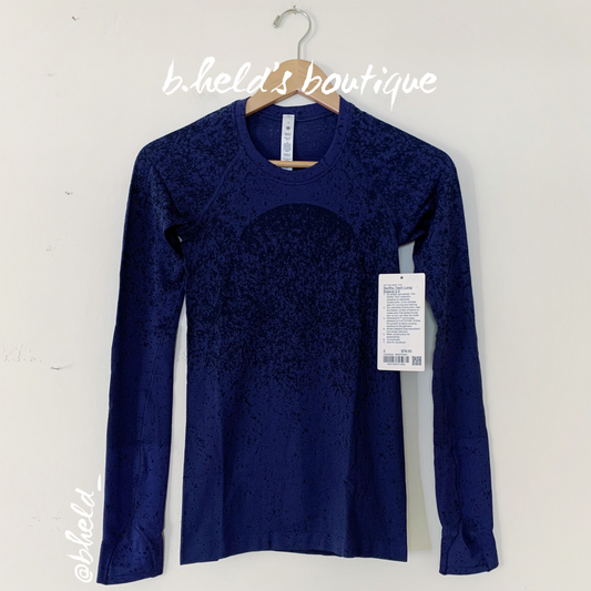 lululemon Swiftly Tech Long Sleeve Shirt 2.0 in Gradient Block Psychic/True Navy, Size 2