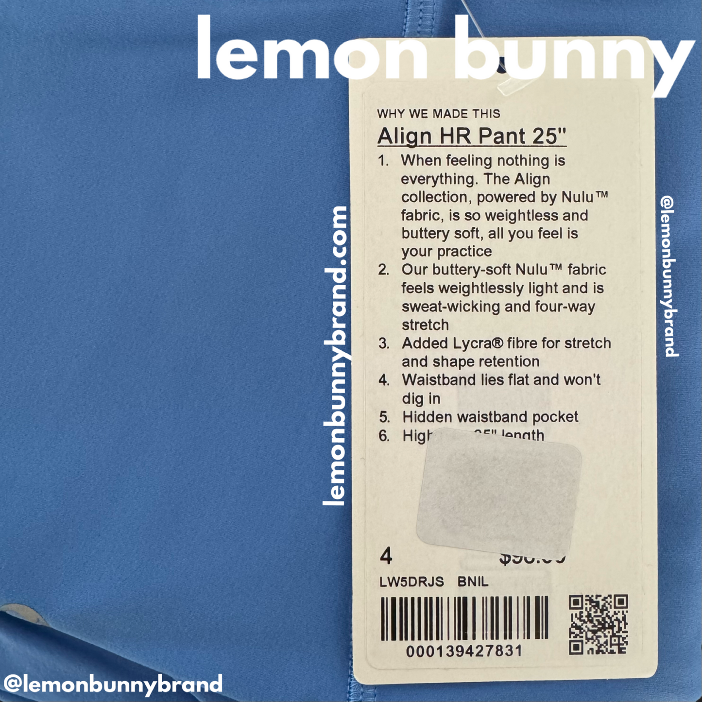 lululemon Align High-Rise Pant 25" in Blue Nile, Size 4 (Single-Lined) (Version 1)