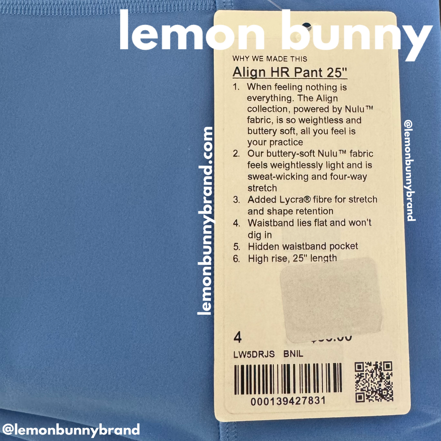 lululemon Align High-Rise Pant 25" in Blue Nile, Size 4 (Single-Lined) (Version 2)