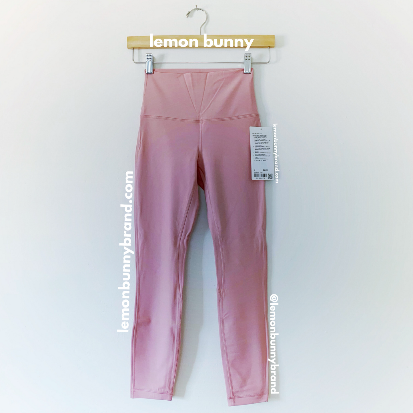 lululemon Align High-Rise Pant 25" in Pink Puff, Size 4 (Double-Lined)