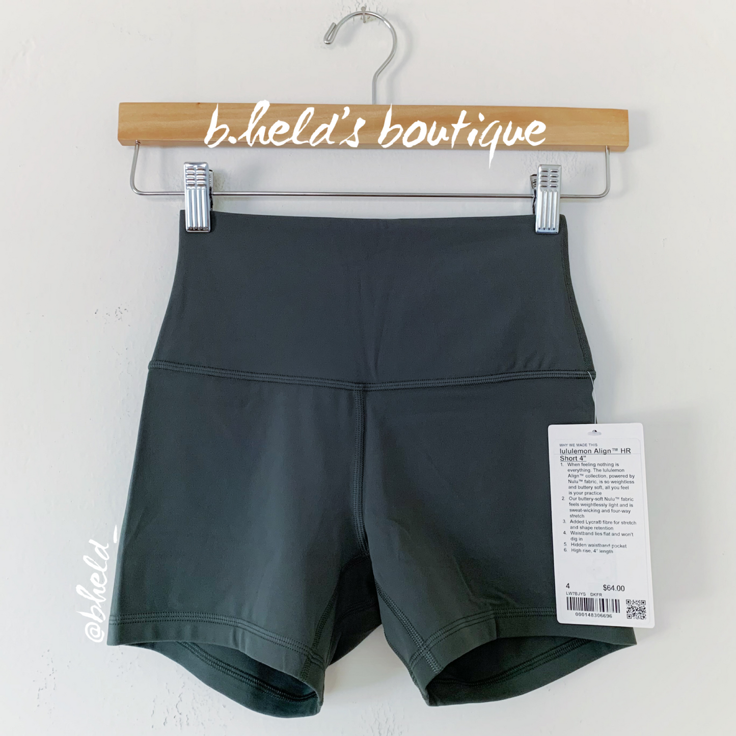 lululemon Align High-Rise Short 4" in Dark Forest, Size 4 (Single-Lined)