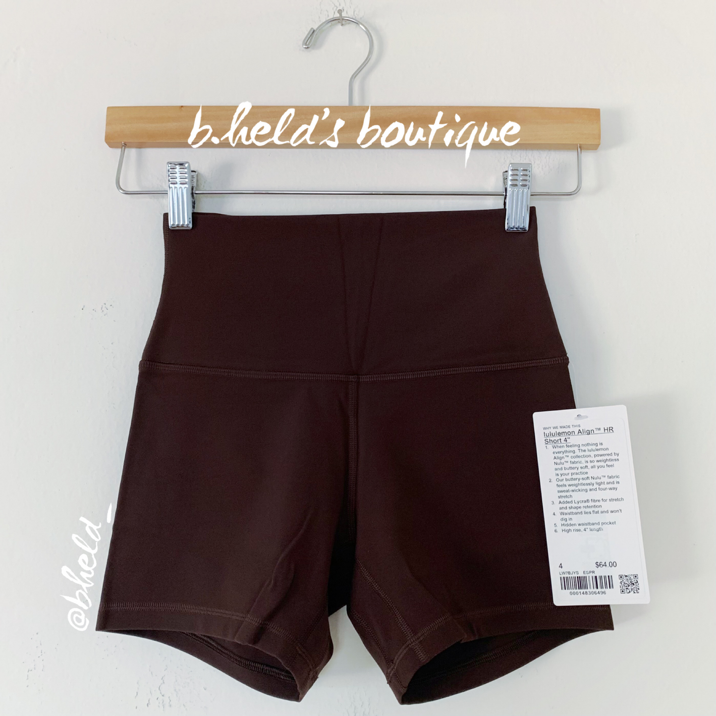 lululemon Align High-Rise Short 4" in Espresso, Size 4 (Single-Lined)