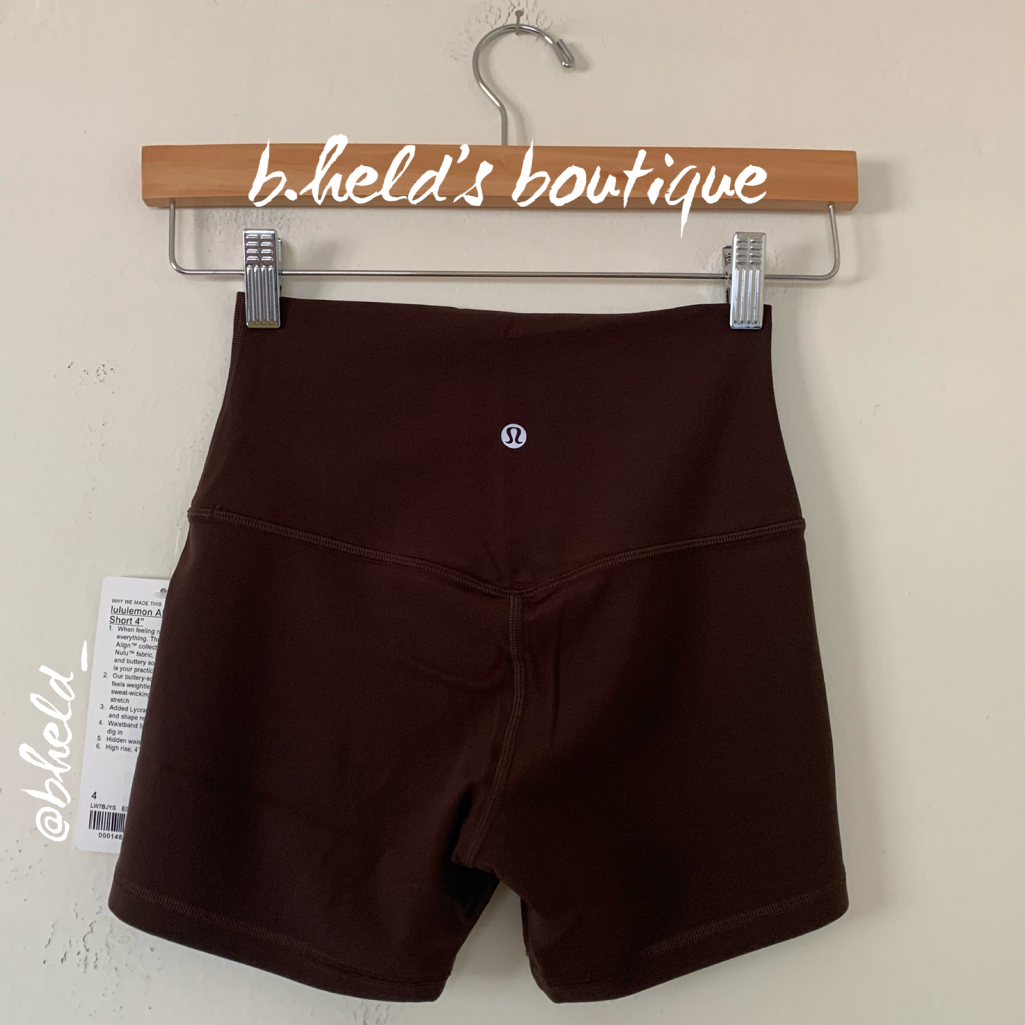 lululemon Align High-Rise Short 4" in Espresso, Size 4 (Single-Lined)