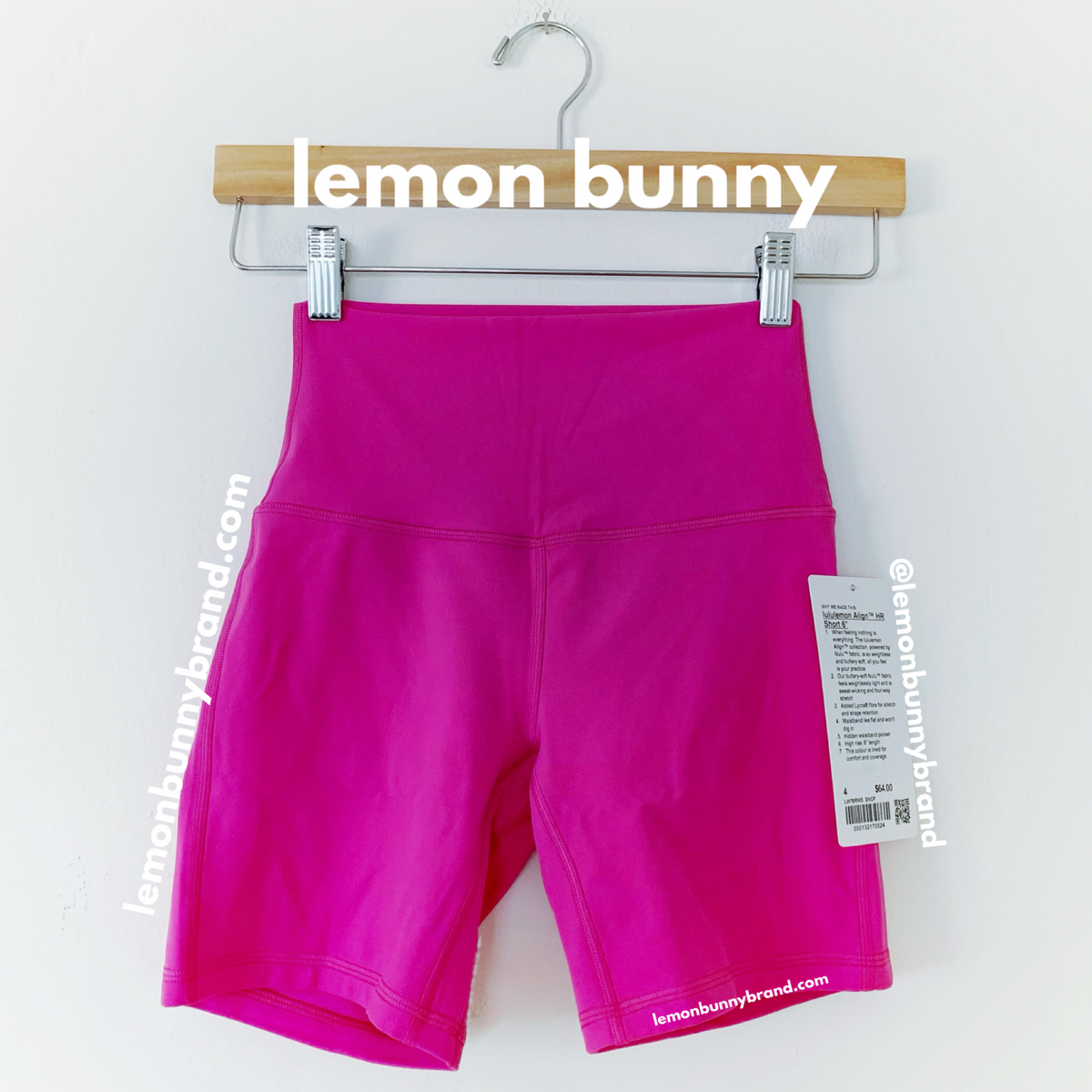 *lemon bunny Curated Bundle: 1 lululemon Align Short & 1 Everywhere Belt Bag in Sonic Pink, Size 4
