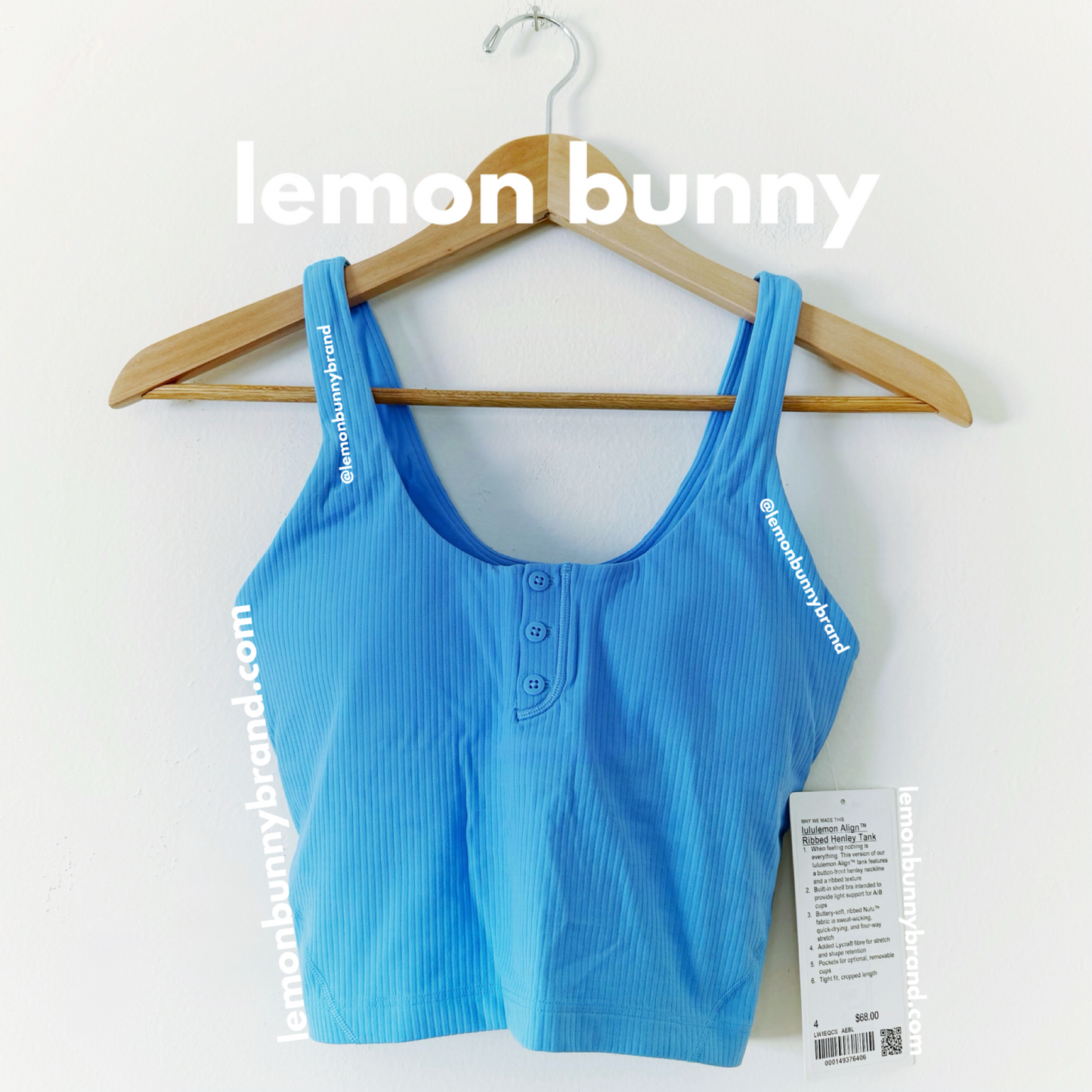 lululemon Align Ribbed Henley Tank Top in Aero Blue, Size 4