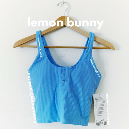 lululemon Align Ribbed Henley Tank Top in Aero Blue, Size 4