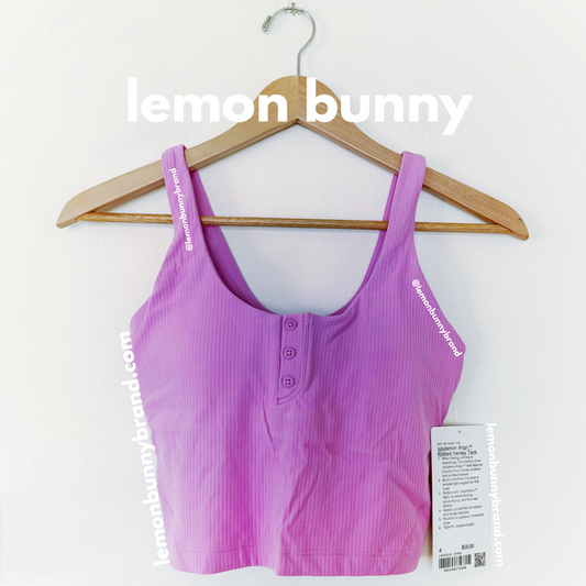 lululemon Align Ribbed Henley Tank Top in Dahlia Mauve, Size 4