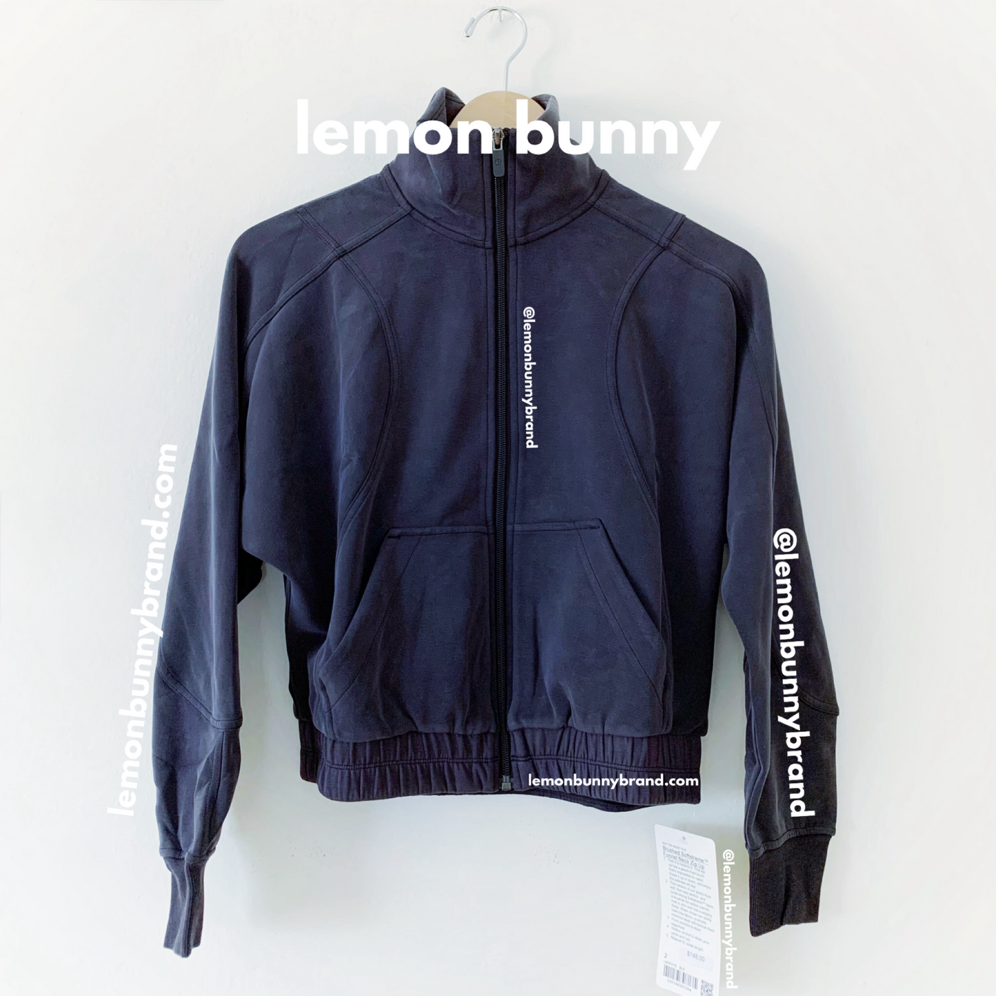 lululemon Brushed Softstreme Funnel-Neck Zip Up in Black, Size 2