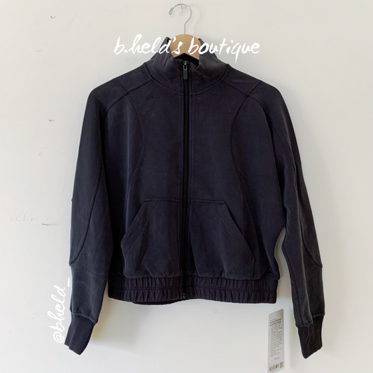 lululemon Brushed Softstreme Funnel-Neck Zip Up in Black, Size 4
