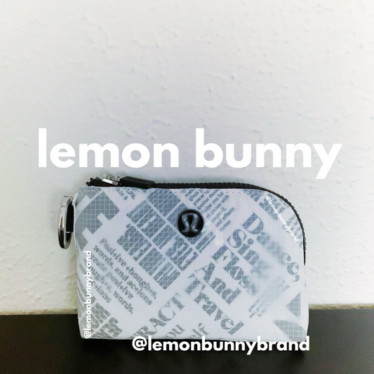lululemon Clippable Card Pouch Wallet *Manifesto Print in White/Black, One Size