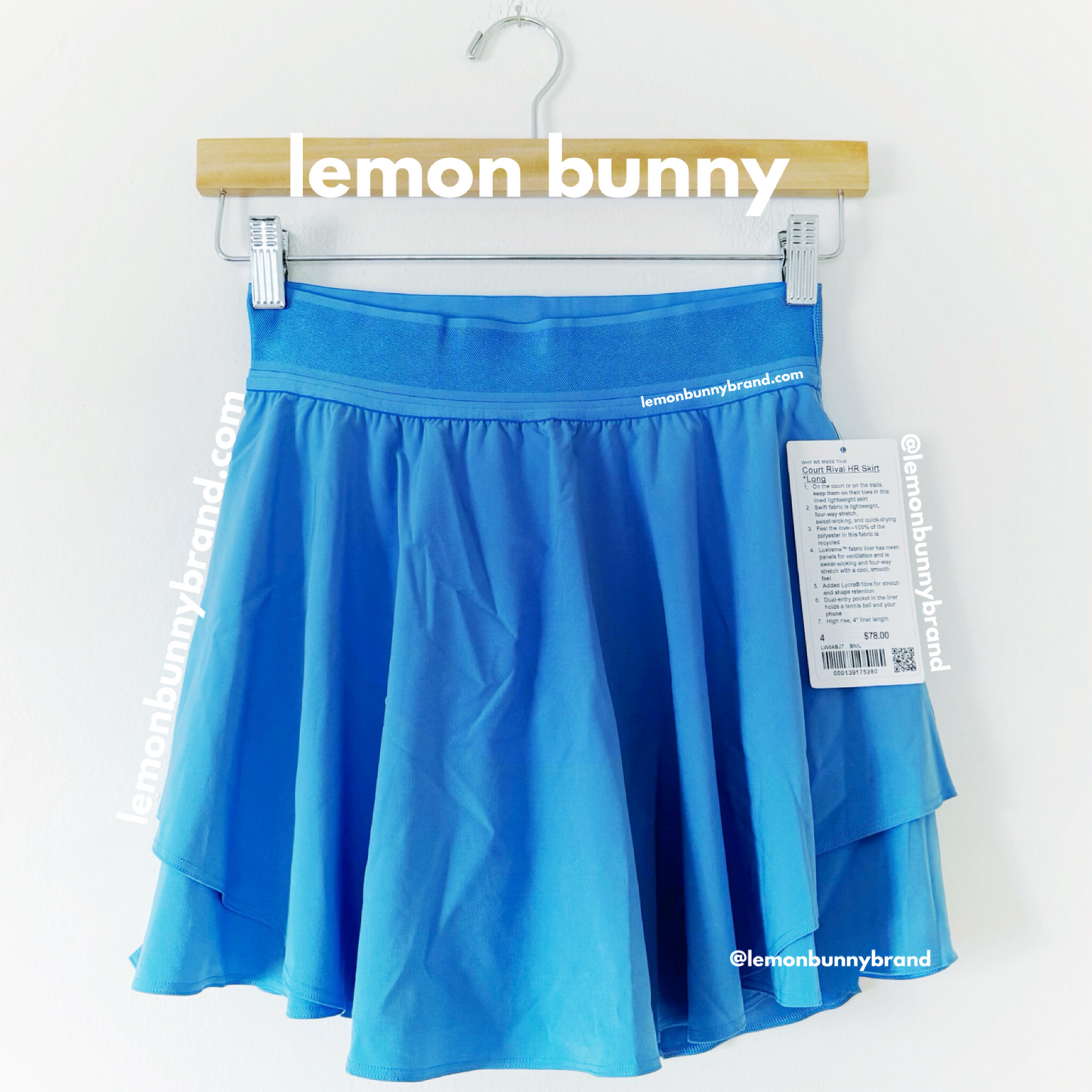 lululemon Court Rival High-Rise Skirt *Long in Blue Nile, Size 4