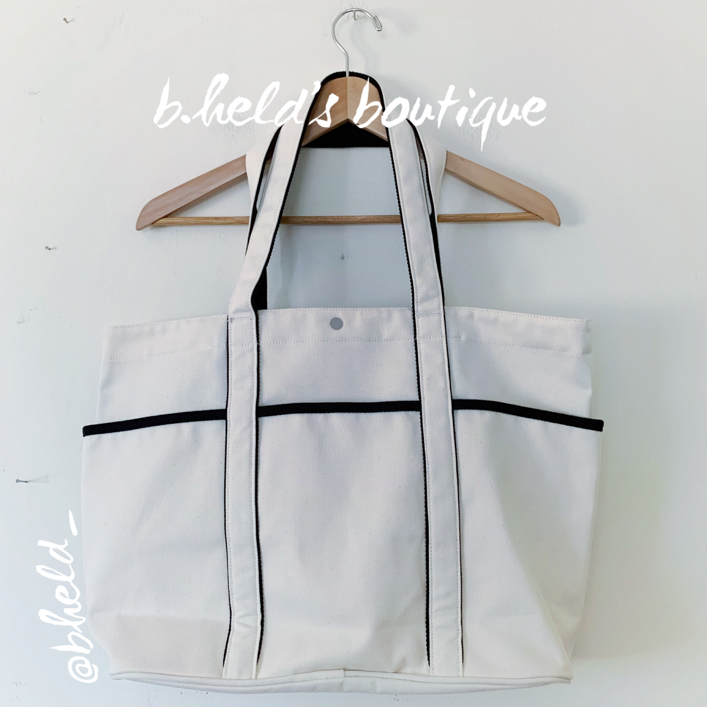 lululemon Daily Multi-Pocket Tote *Canvas Bag in Natural/Black, One Size