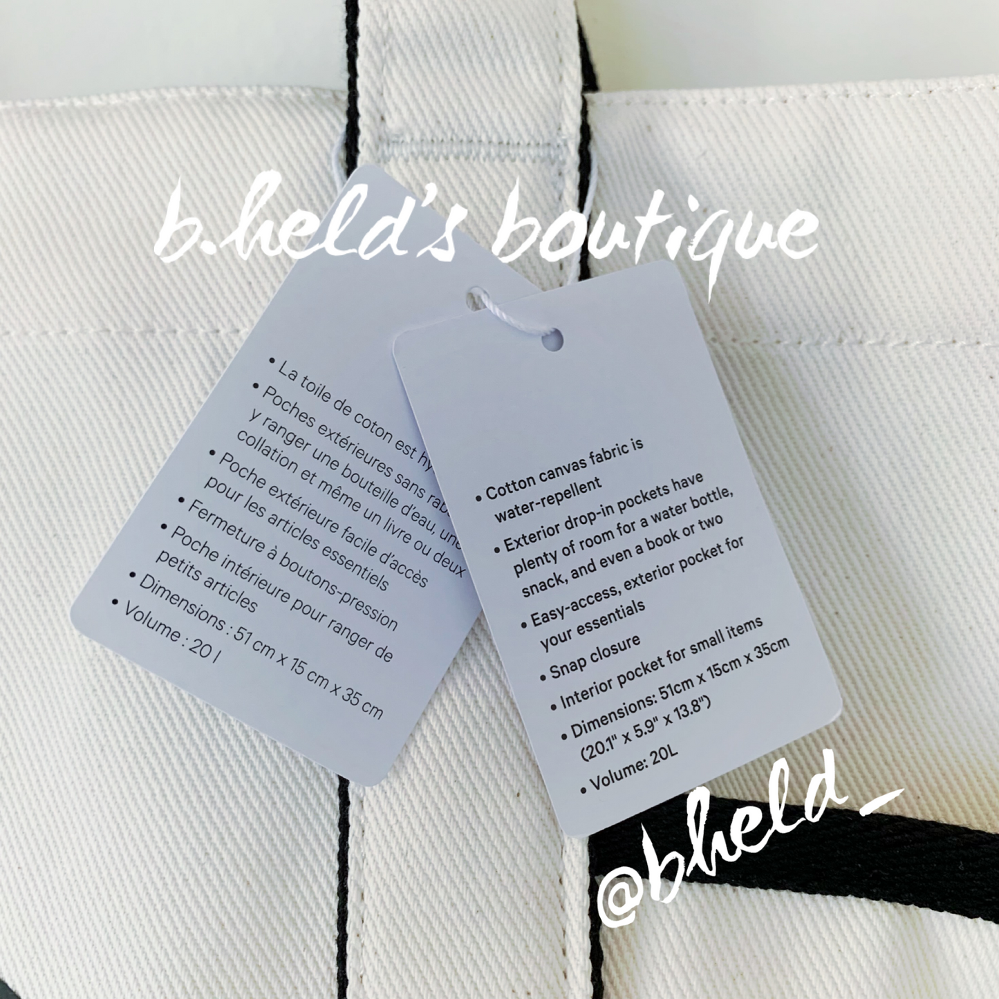 lululemon Daily Multi-Pocket Tote *Canvas Bag in Natural/Black, One Size