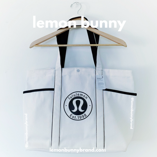 lululemon Daily Multi-Pocket Tote *Canvas Bag in Natural/Black, One Size