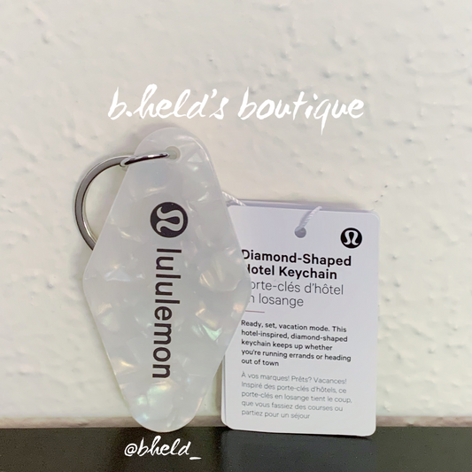 lululemon Diamond-Shaped Hotel Keychain in White Opal/Silverstone/Silver, One Size