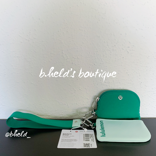 lululemon Dual Pouch Wristlet in Emerald Ice/Mint Moment, One Size