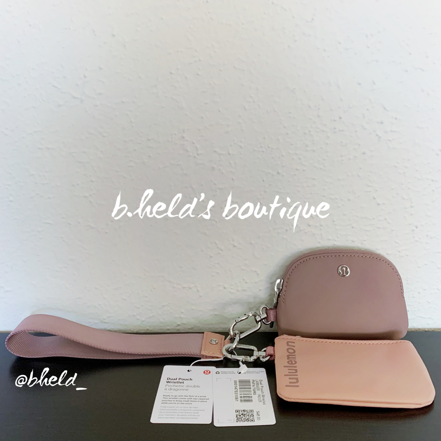 lululemon Dual Pouch Wristlet in Pink Pastel/Twilight Rose, One Size