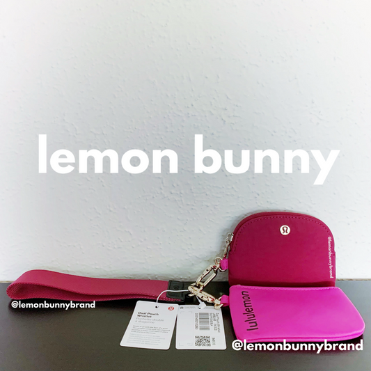 lululemon Dual Pouch Wristlet in Sonic Pink/Pomegranate/Black, One Size