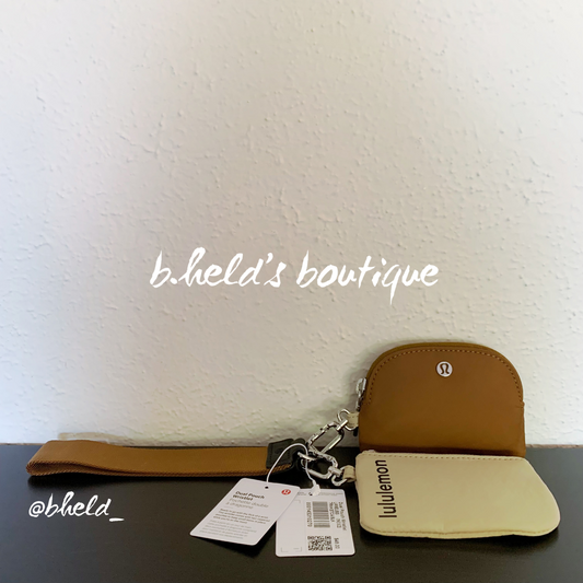 lululemon Dual Pouch Wristlet in Trench/Burnt Caramel/Black, One Size