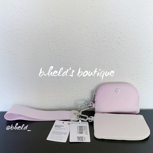 lululemon Dual Pouch Wristlet in White Opal/Meadowsweet Pink, One Size