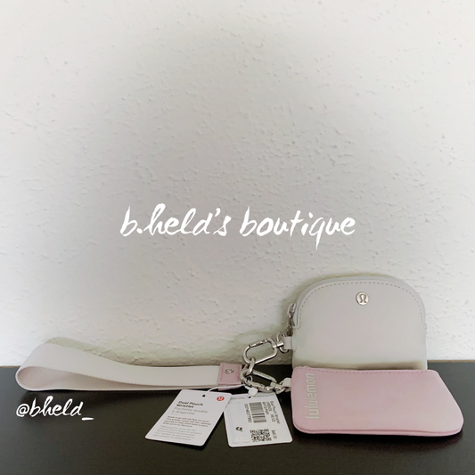 lululemon Dual Pouch Wristlet in White Opal/Pink Peony, One Size