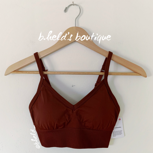 lululemon Ebb To Street Bra in Date Brown, Size 2