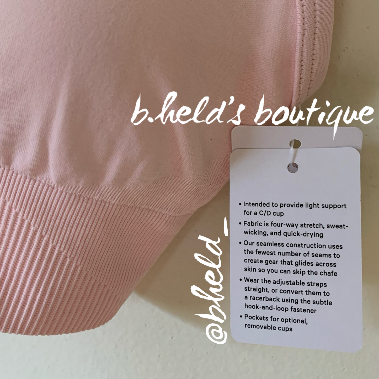 lululemon Ebb To Street Bra in Strawberry Milkshake, Size 4