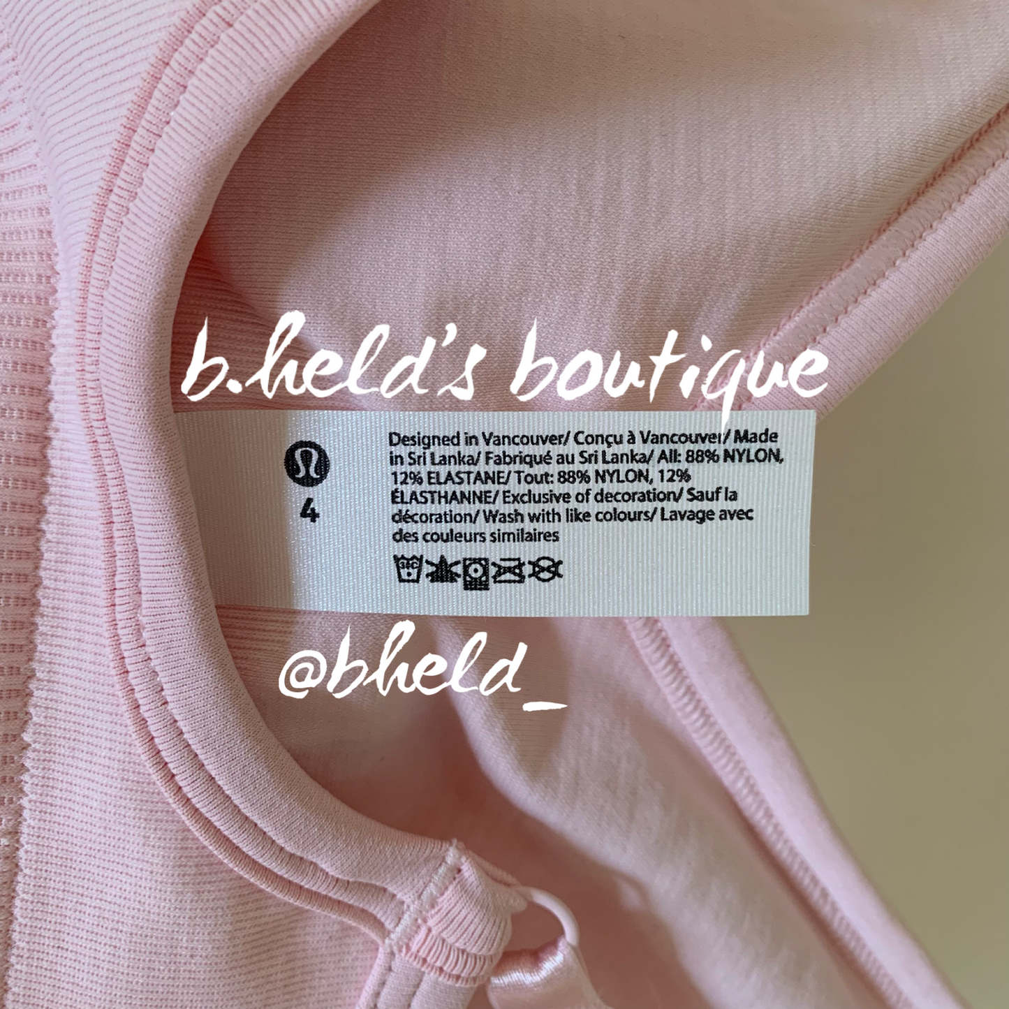 lululemon Ebb To Street Bra in Strawberry Milkshake, Size 4