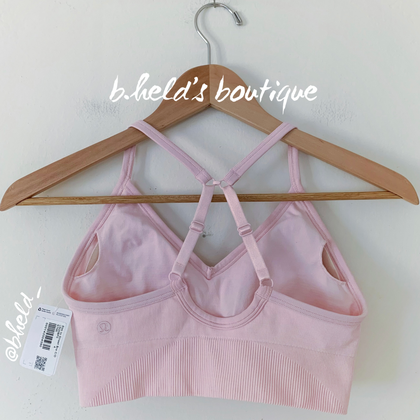 lululemon Ebb To Street Bra in Strawberry Milkshake, Size 4