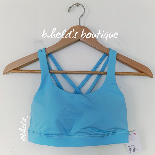 lululemon Energy Bra in Blue Chill, Size 4