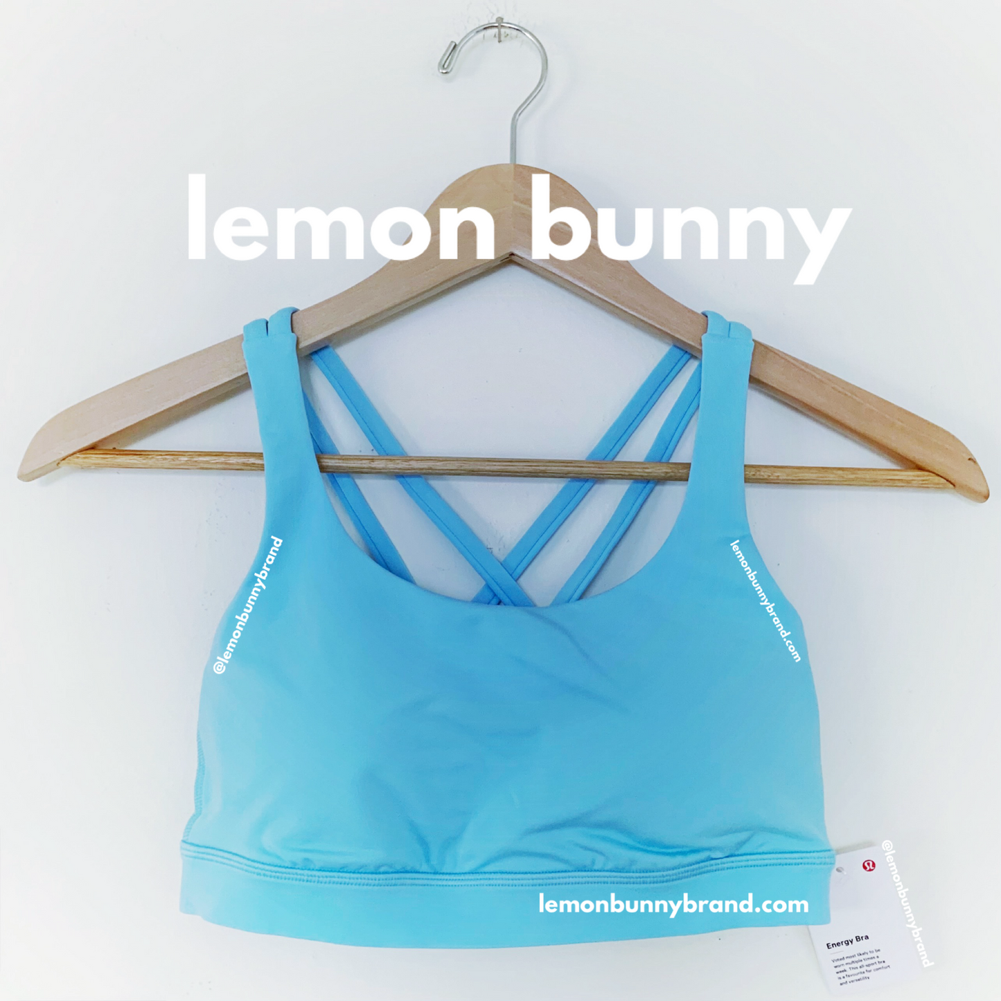 lululemon Energy Bra in Blue Chill, Size 4