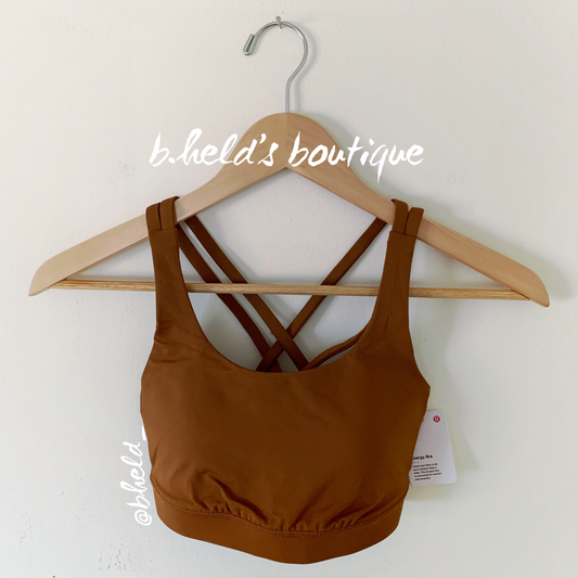 lululemon Energy Bra in Copper Brown, Size 4